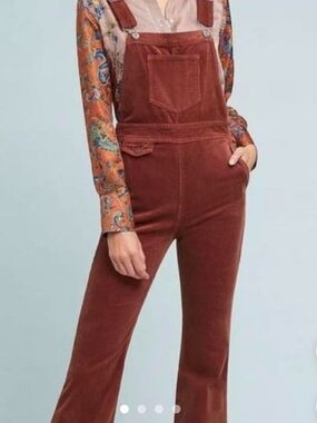Anthropologie Pilcro Velvet Overalls
